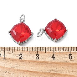 Pendentifs avec zircon cubiques à micro-pavés en laiton&nbsp;KK-F892-08P