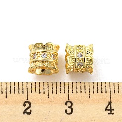 Messing Mikro ebnen Zirkonia European Beads&nbsp;KK-H452-14G