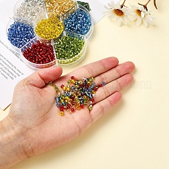 7 Farben Glas runde Saatperlen&nbsp;SEED-YW0001-24C-01