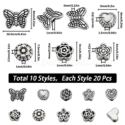 200pcs 10 Arten tibetanische Legierungsperlen&nbsp;FIND-SC0008-21
