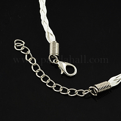Mode tressée imitation création de collier en cuirs&nbsp;NJEW-S105-003