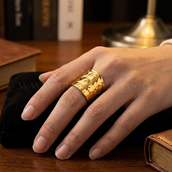 Anillos abiertos de brazalete ancho de acero inoxidable 304&nbsp;XW9873