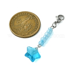 Decorazione pendente con stella in vetro e perline&nbsp;HJEW-JM02110