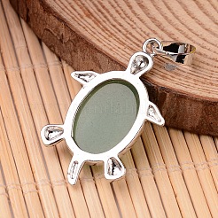 Tartaruga platino tono ottone pendenti avventurina verde&nbsp;G-F265-01E