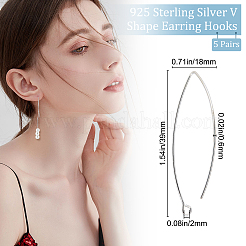 5 paio 925 ganci per orecchini in argento sterling&nbsp;STER-BBC0001-34
