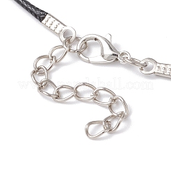 Collane con perline di vetro e perle di vetro rotonde a forma di orso con cordino di cotone cerato per donne e uomini&nbsp;NJEW-MZ00126
