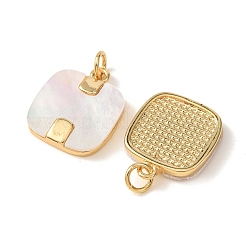 Pendentifs en laiton avec coquillage blanc&nbsp;KK-CBA2F11-40G