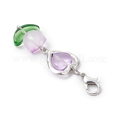 Decorazioni pendenti con perline di vetro a forma di cuore tulipano&nbsp;HJEW-JM02952