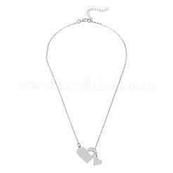 Collier en Y avec pendentif en forme de cœur en acier inoxydable 302 pour femme&nbsp;NJEW-TADJ0001-01P