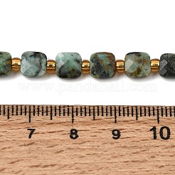Fili di perle naturali di turchese africano (diaspro)&nbsp;GG-CBA96AE-A06-6x6mm