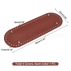 4pcs 4 Farben PU-Leder ovaler langer Taschenboden&nbsp;FIND-PH0002-33