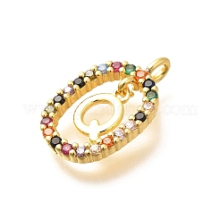 Pendentifs avec zircon cubiques à micro-pavés en laiton&nbsp;ZIRC-P123-01G-Q02