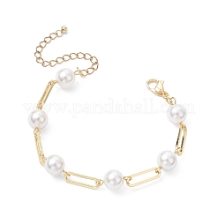 Messing Büroklammer Kette Armbänder&nbsp;NJEW-JB12202