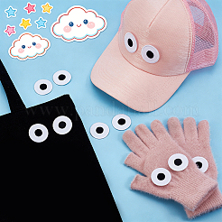 20 écusson brodé yeux en polyester à repasser/coudre&nbsp;DIY-GA0010-06A-01