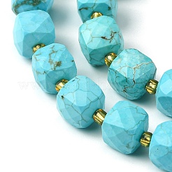 Synthetische blaue Türkisperlenstränge&nbsp;G-Q010-A13-01