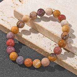 Natürliche Mookaite Perlen Stretch-Armbänder&nbsp;BJEW-Q692-52-8mm