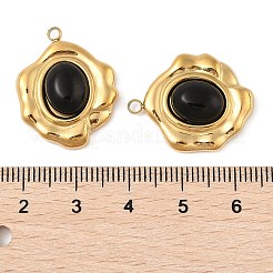 Anhänger aus natürlichem schwarzem Onyx (gefärbt und erhitzt)&nbsp;STAS-P380-15G-02