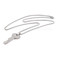 Collana con ciondolo in acciaio inossidabile anti-ossidazione chiave 201&nbsp;LS-NJEW-F320-01P
