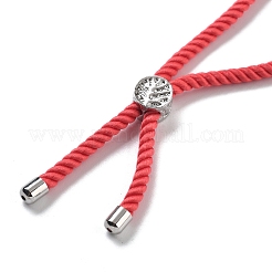Bracelets en argent avec cordon de nylon torsadé&nbsp;DIY-B066-03P-15