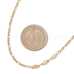 Collares de cadena con hojas y flores de acero inoxidable 304 para mujer&nbsp;NJEW-JN05589