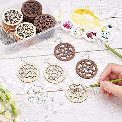 Kits de fabricación de pendientes colgantes de madera de diy&nbsp;DIY-FH0002-82