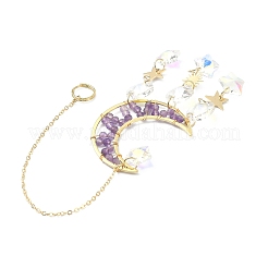 Natürliche Amethyst-Mondanhängerdekorationen&nbsp;HJEW-JM01166