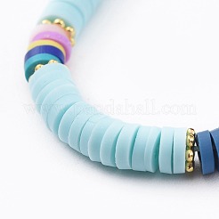 Verstellbare handgefertigte geflochtene Perlenarmbänder aus Fimo&nbsp;BJEW-JB04640-M