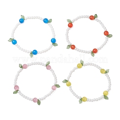 4 pz 4 colori foglia trasparente acrilico ciondoli bracciali per le donne&nbsp;BJEW-TA00579