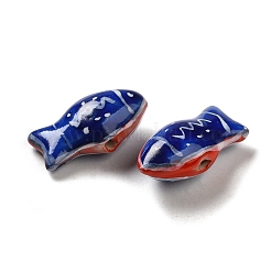 Perles de porcelaine imprimées manuelles&nbsp;PORC-E015-17G