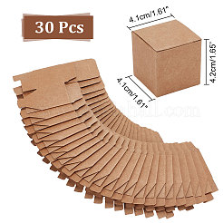 Boîtes à bijoux en papier kraft pliantes carrées&nbsp;CON-WH0089-47B