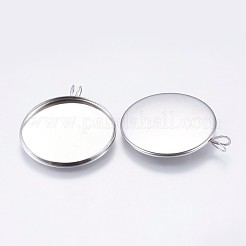 Cabochon pendenti in acciaio inossidabile 304 anti-ossidazione&nbsp;STAS-I069-37-25MM