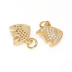 Pendentifs avec zircon cubiques à micro-pavés en laiton&nbsp;ZIRC-G167-04G