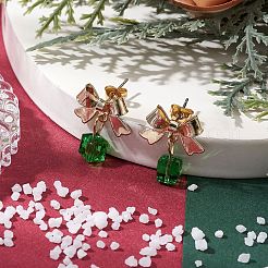 Boucles d'oreilles pendantes en alliage avec verre&nbsp;EJEW-JE06118