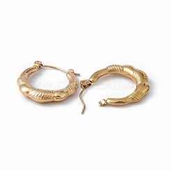 Boucles d'oreilles créoles épaisses en acier inoxydable 304 avec placage ionique (IP) pour femmes&nbsp;EJEW-G314-14G