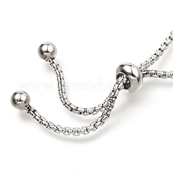 Bracelets coulissants réglables en acier inoxydable 304 avec chaînes et strass&nbsp;BJEW-B008-01E