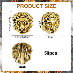 50pcs perles en alliage de style tibétain&nbsp;FIND-PH0038-16AG