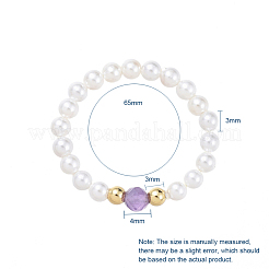 Stretchringe aus natürlichem Amethyst-Edelstein&nbsp;RJEW-JR00301-03