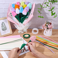 DIY-Sets zum Basteln von Tulpen-Drehstäben&nbsp;AJEW-SC0032-04