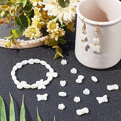 400pcs 5 perles d'imitation en plastique ABS de style&nbsp;KY-FH0001-13