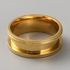 201 geriffelte Fingerringfassungen aus Edelstahl&nbsp;STAS-WH20002-05D-G