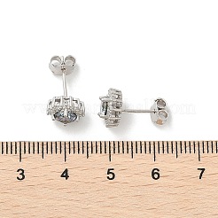 925 Ohrstecker aus Sterlingsilber mit Mikropavé&nbsp;EJEW-U042-03P