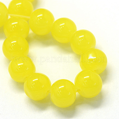 Perles rondes en verre imitation jade&nbsp;X-DGLA-Q021-10mm-24