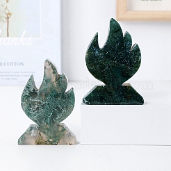 Figuritas con forma de llama talladas de ágata de musgo natural&nbsp;PW-WG95540-01