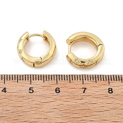 Orecchini a cerchio con stella in zirconi chiari&nbsp;X-EJEW-C022-01G