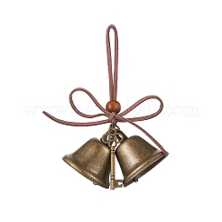 Cloche en fer et pendentifs décoratifs en alliage de style tibétain&nbsp;HJEW-JM03370-02
