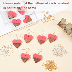 Kit de fabrication de boucles d'oreilles pendantes en forme de cœur&nbsp;DIY-OC0007-91