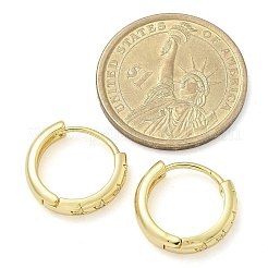 Orecchini a cerchio in ottone con zirconi cubici chiari micro pavè&nbsp;EJEW-C122-05G