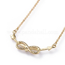 Colliers en laiton avec pendentif avec zircone cubique de micro pave&nbsp;NJEW-F271-02