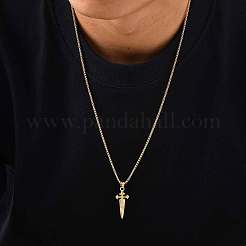 Colliers pour hommes avec pendentif croix et épée&nbsp;WG3DF7A-02
