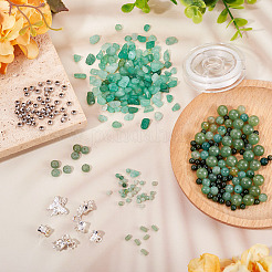 Kits de diy para hacer pulseras de cuentas de aventurina verde natural&nbsp;DIY-TA0013-73